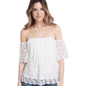 White House Black Market Womens Size 14 Crochet Blouse